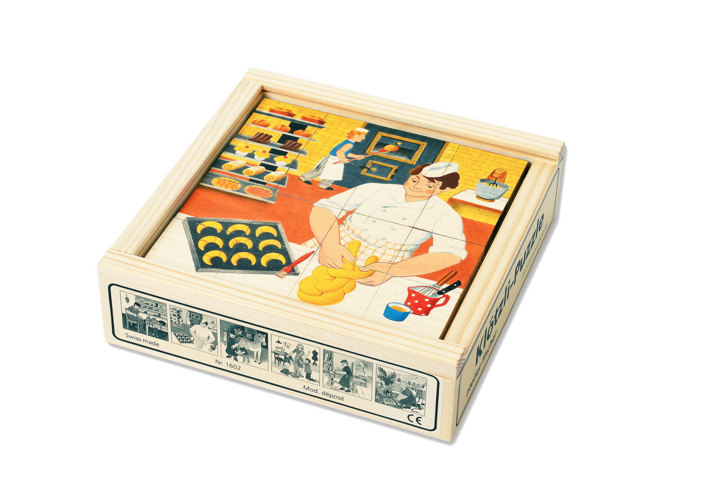 Cubo puzzle professioni 16 pezzi acero