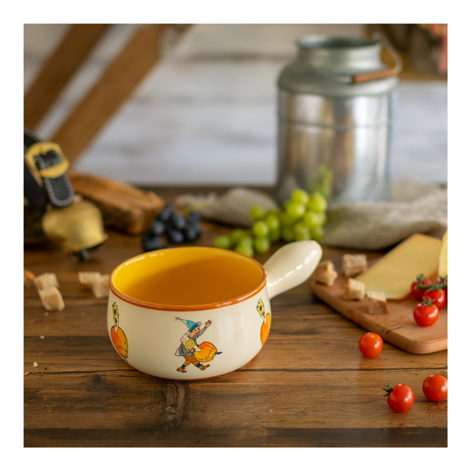 Fondue Caquelon Schellen-Ursli mit Glocke