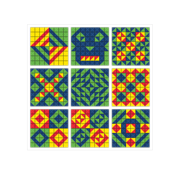 Mosaico cubo 64 pezzi in legno