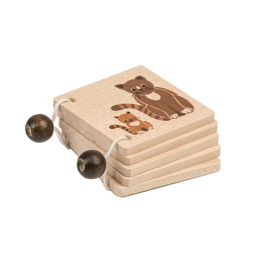 Wooden picture book pets