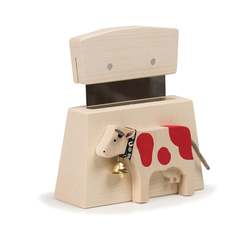 Cheese knife cow red linden wood