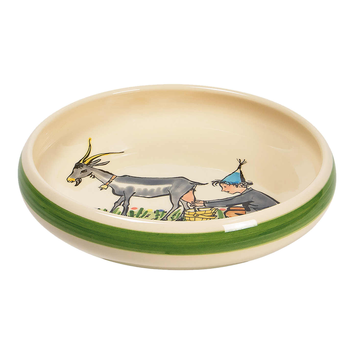 Children's plate Ursli with goat high rim ceramic