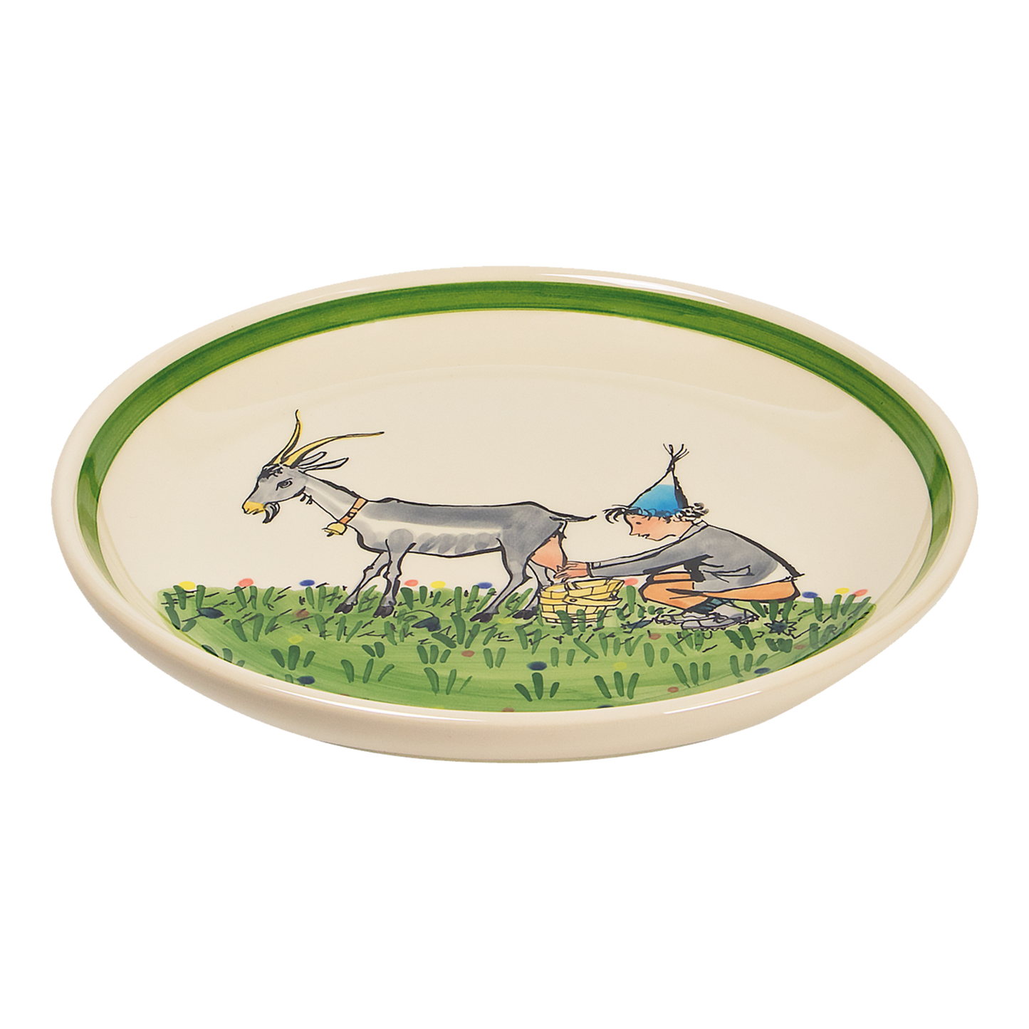 Plate Ursli with goat ceramic 21cm