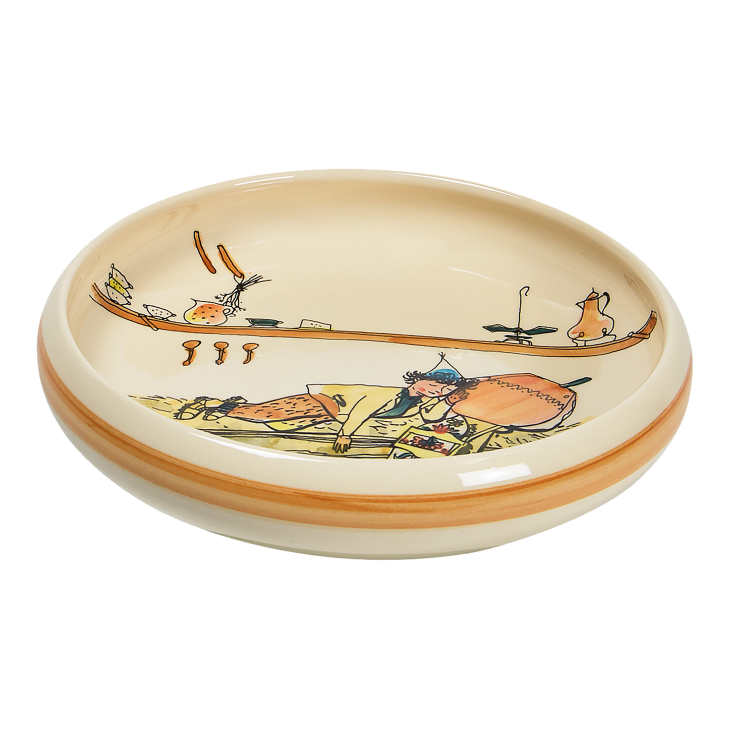 Children's plate Ursli sleeps on a bell high rim ceramic