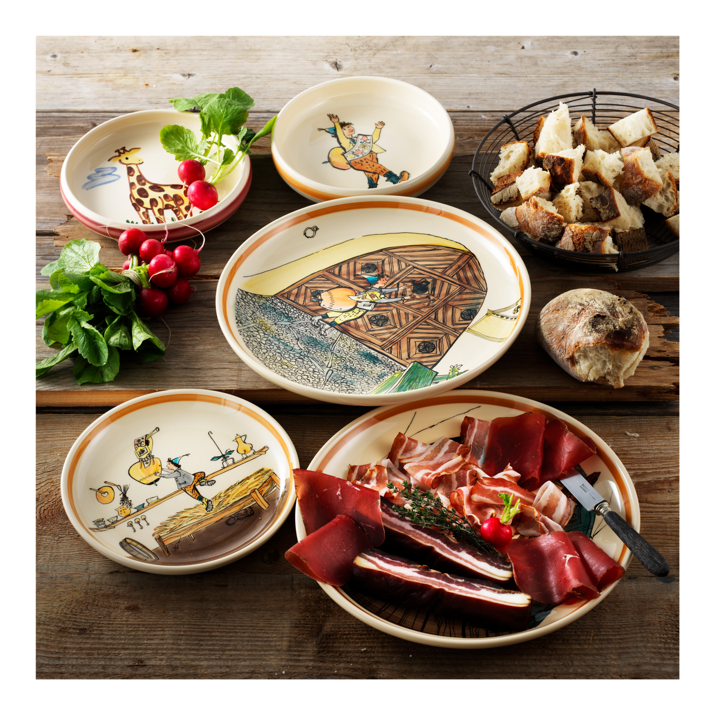 Children's plate Ursli high rim ceramic