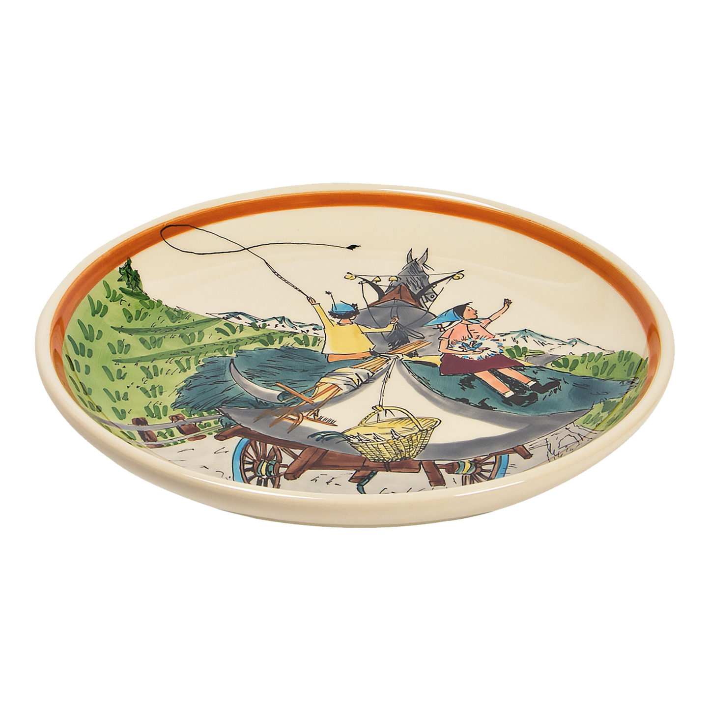 Plate Hay Wagon Ursli&Flurina Ceramic 21cm