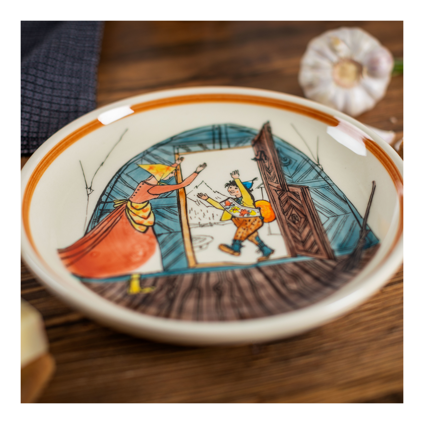 Piatto Ursli&Mother at home in ceramica 21cm