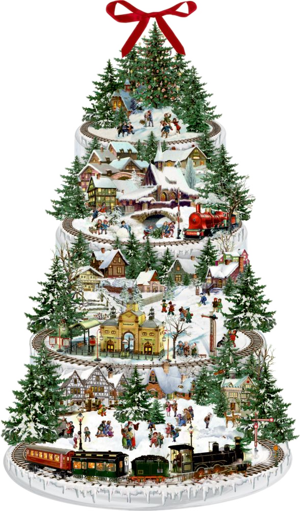 Wand Adventskalender Eisenbahn Tanne