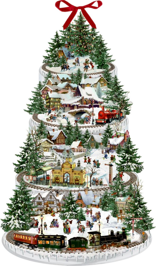 Wand Adventskalender Eisenbahn Tanne