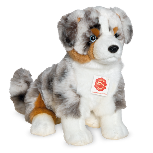 Australian Shepherd Hund sitzend Plüschtier 30 cm