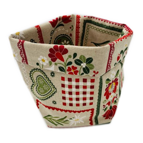 Brötchenkorb mit&nbsp; Alpenblumen im Patchwork Stil