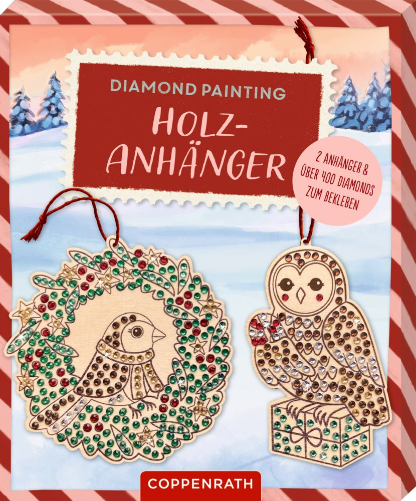 Diamond Painting Holz-Anhänger Waldtiere assort.