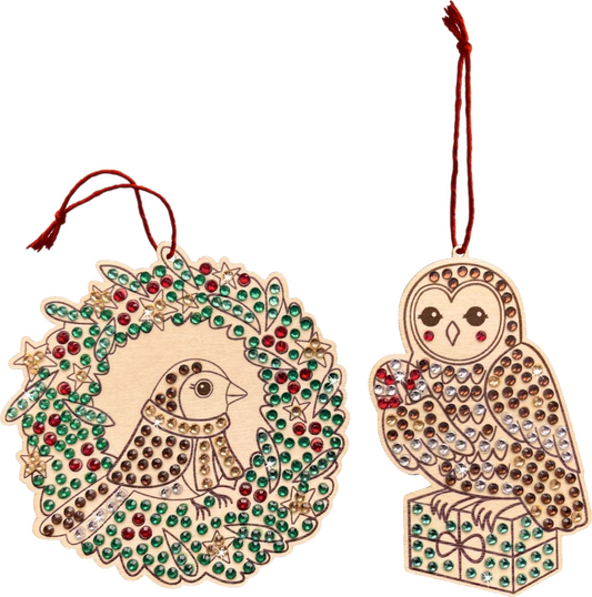 Diamond Painting Holz-Anhänger Waldtiere assort.