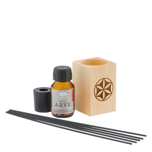 Arvenholzwürfel Rosette + Raumduft 60ml Set