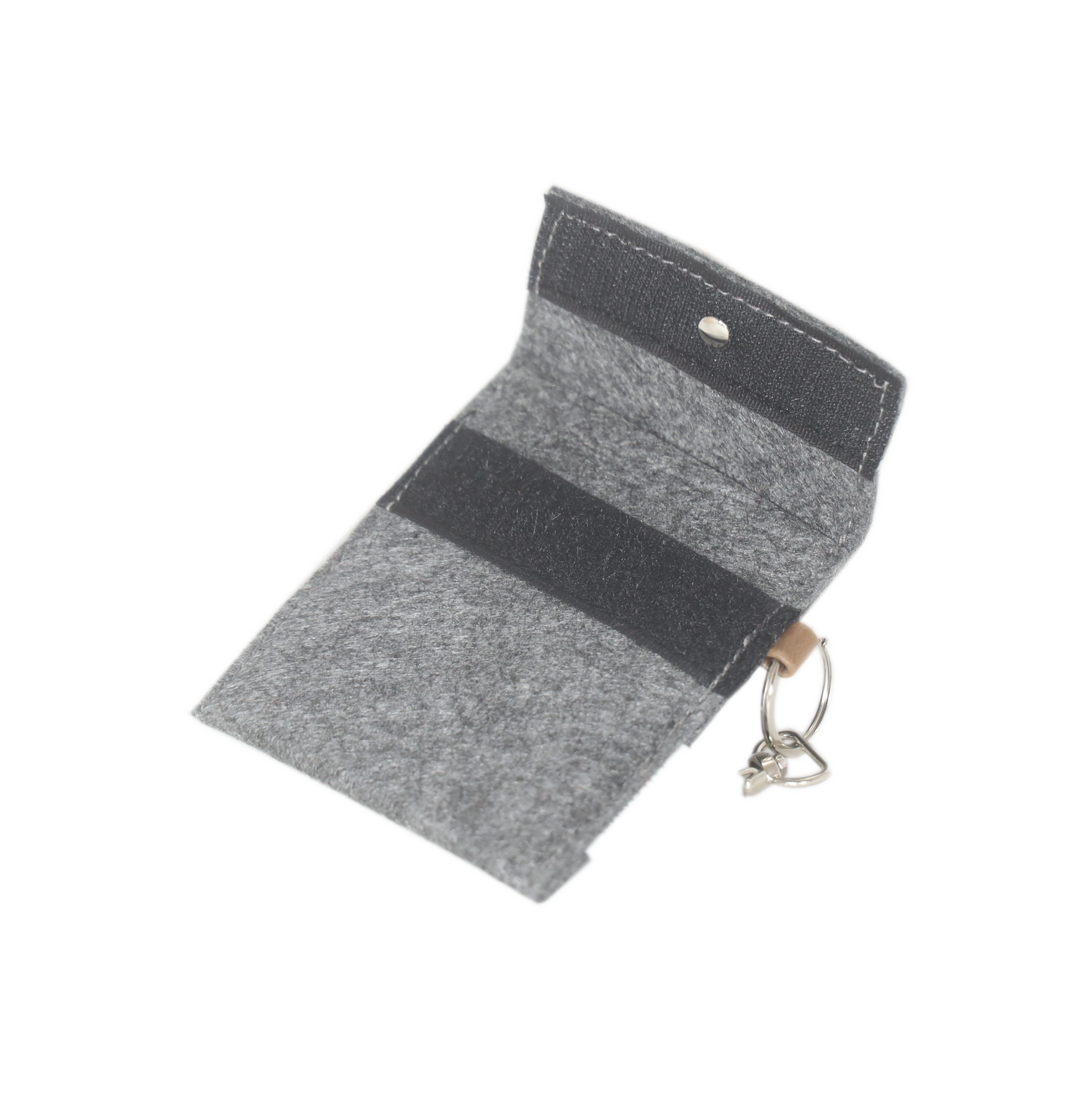 Etui Filz Mit Karabiner grau