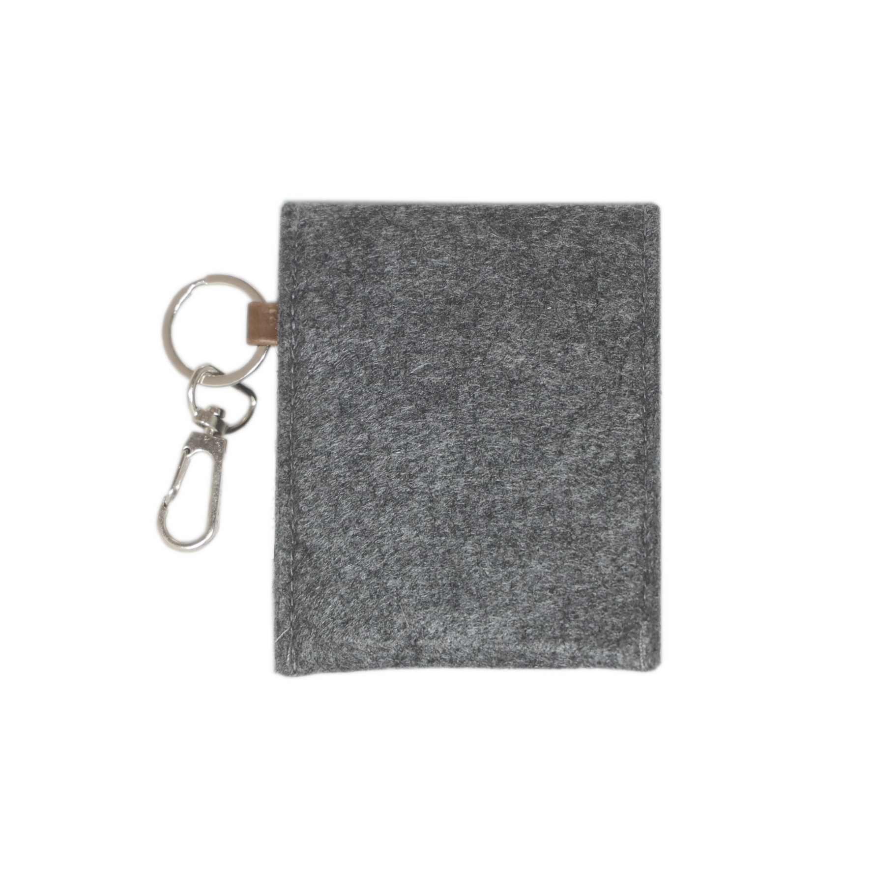 Etui Filz Mit Karabiner grau hinten
