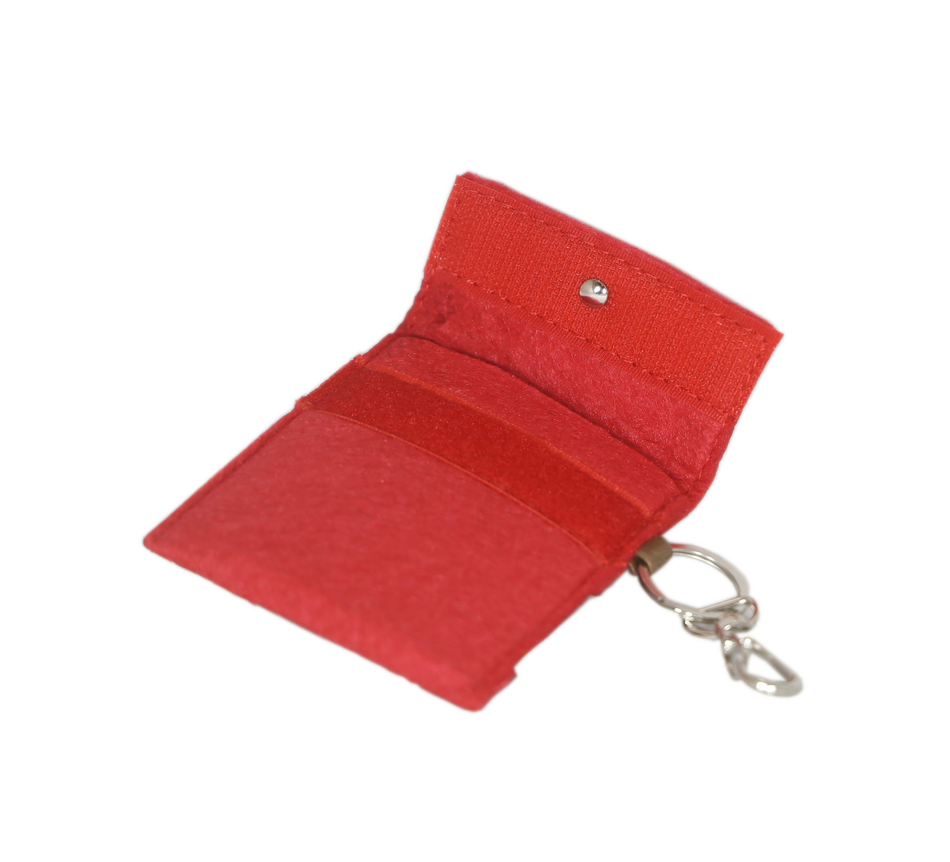 Etui mit Karabiner Filz rot 1