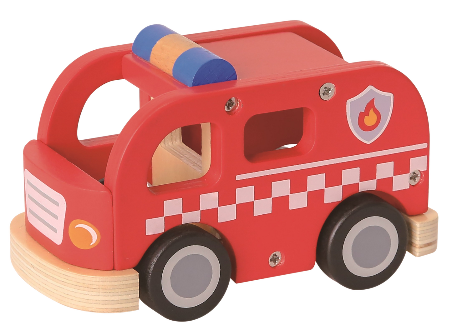 Feuerwehrauto Holz 13cm