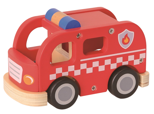 Feuerwehrauto Holz 13cm