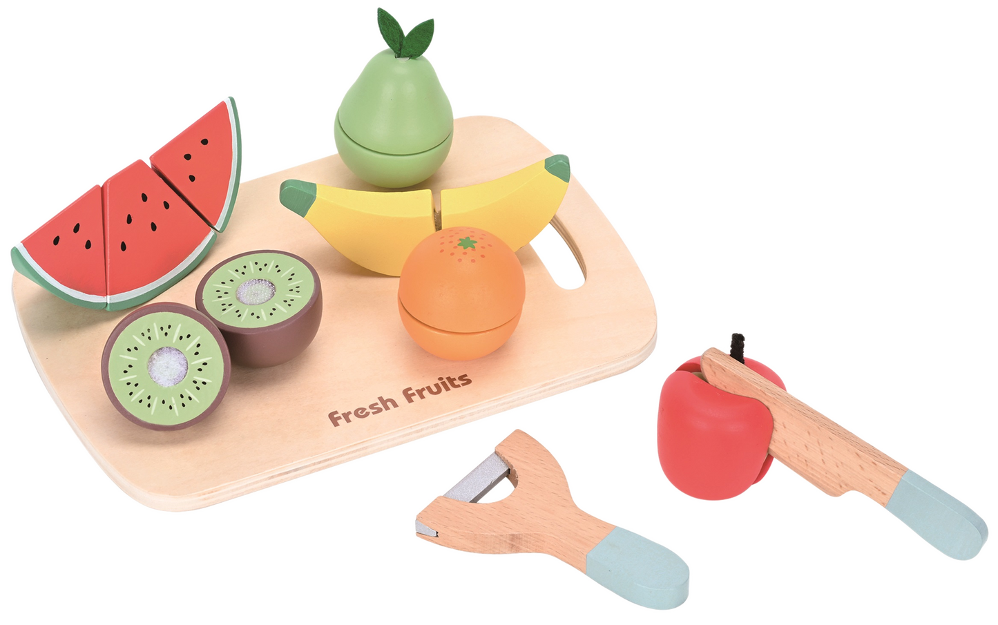 Früchte-Set Schneiden/Klettverschluss Holz