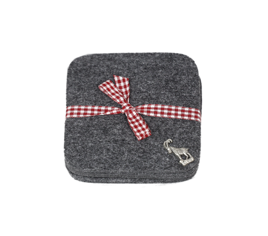 Glas-Untersetzer Filz Set 4 grau