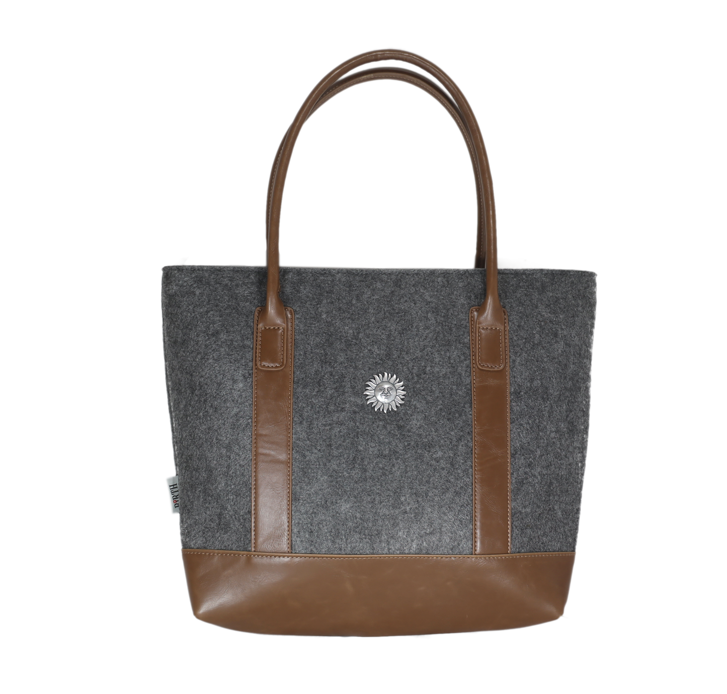 Handtasche Filz/Leder grau