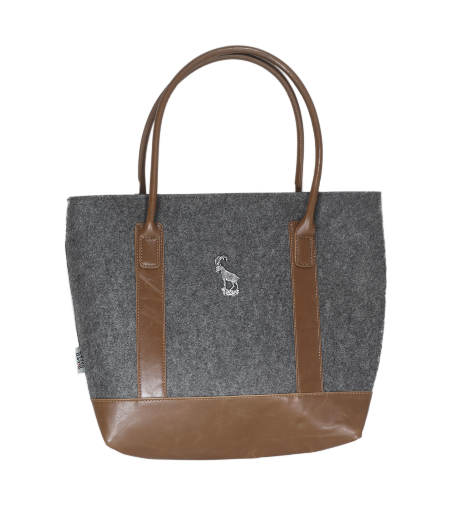 Borsa in feltro/pelle grigia