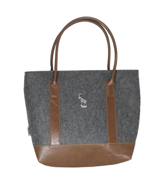 Handtasche Filz/Leder grau