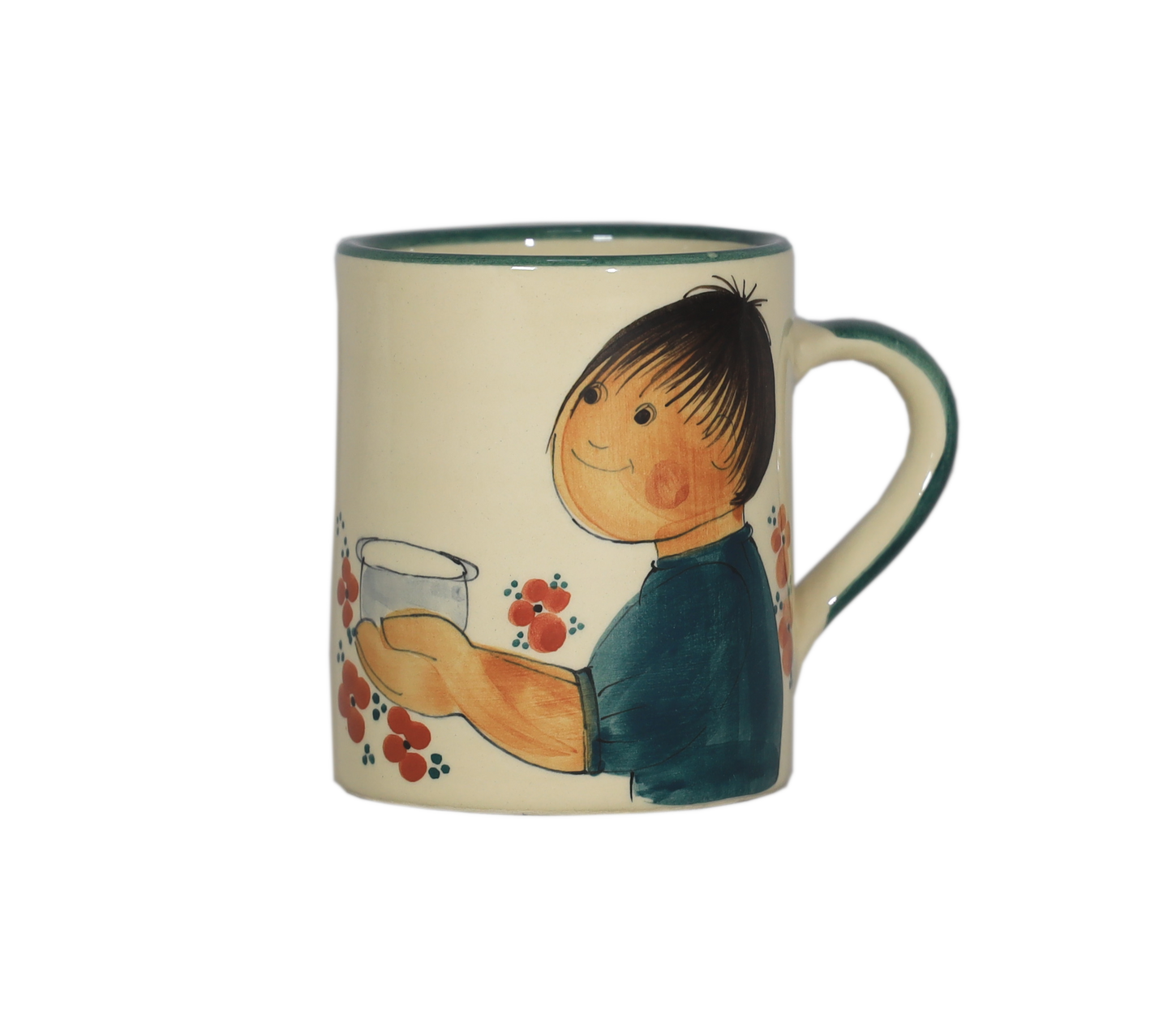 Children's cup Peter ceramic green