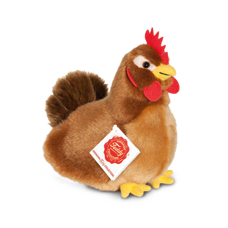 Peluche gallina marrone 16 cm