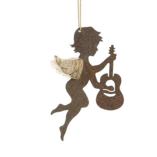 Engel mit Gitarre Anhänger Rind/Metall