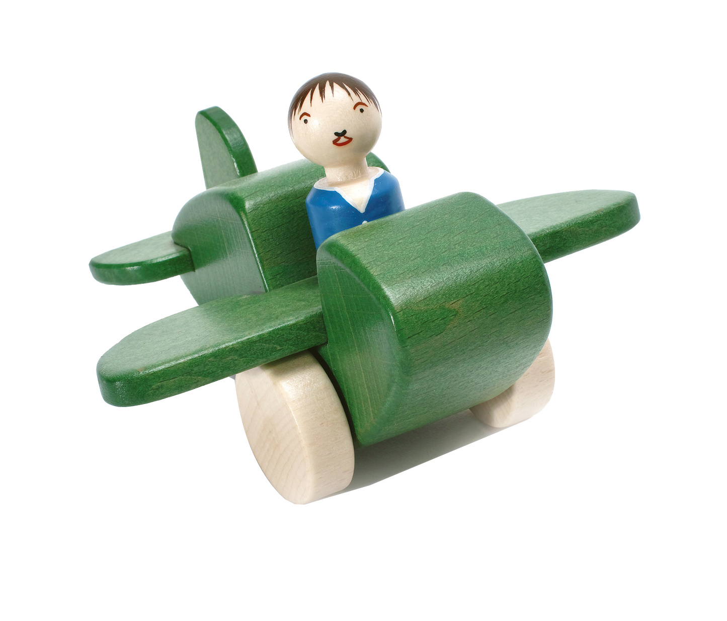 Flugzeug mit Figur klein Holz