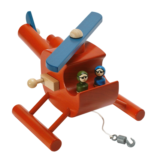 Helikopter mit Seilwinde Holz