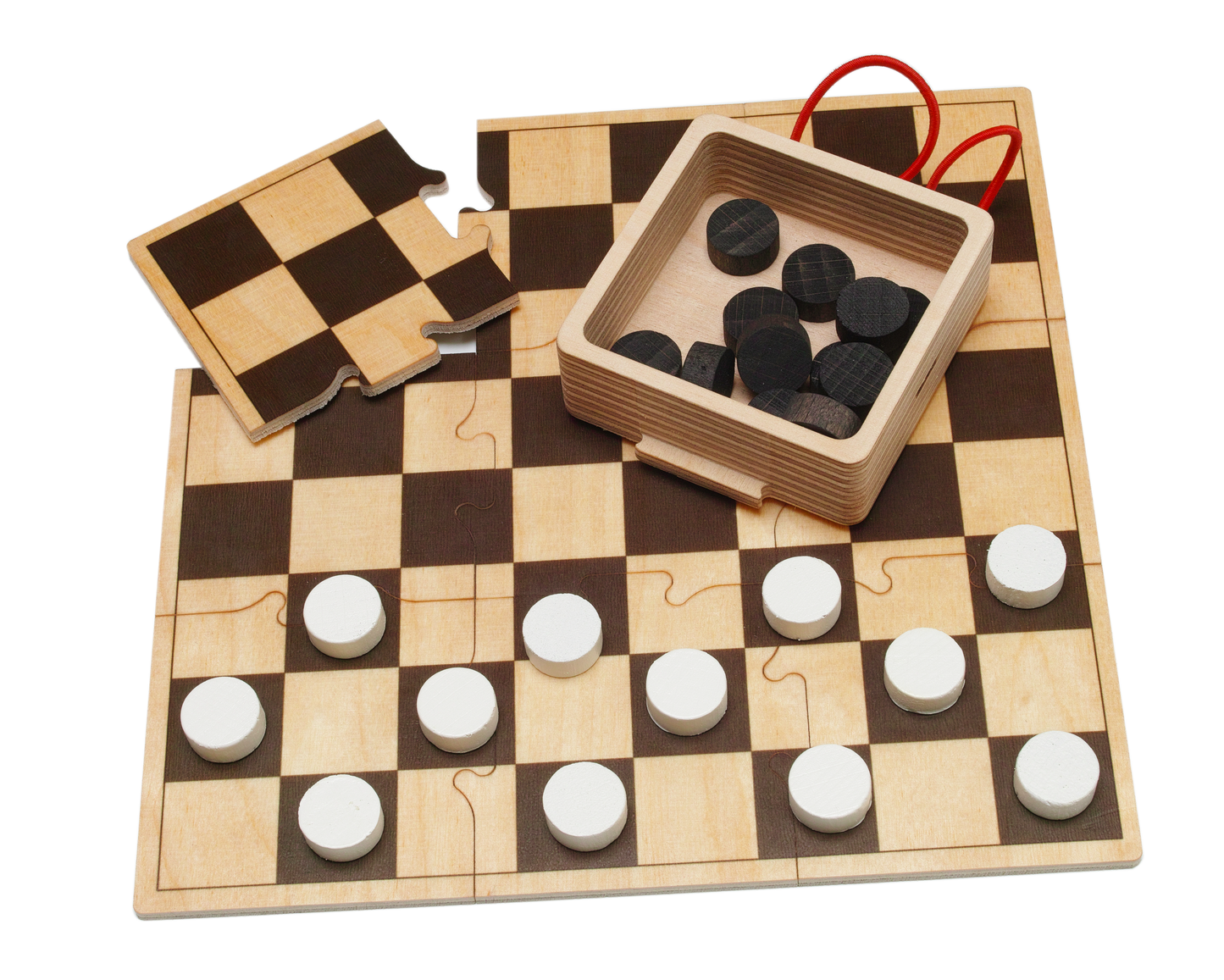 Pocket-Spiel Dame Holz