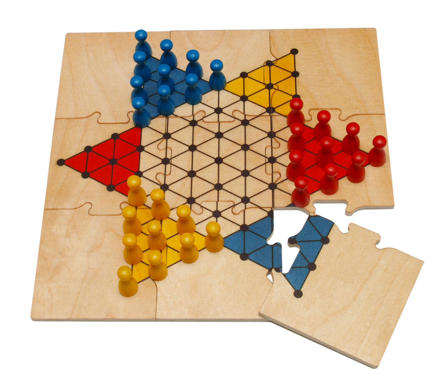 Pocket-Spiel Halma Holz