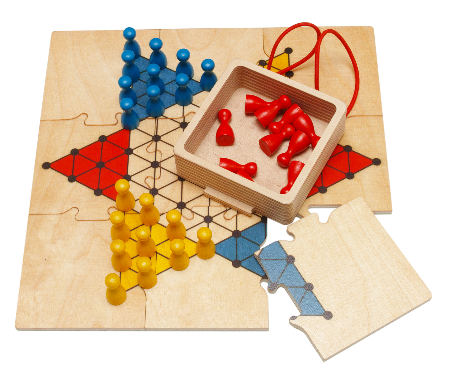 Pocket-Spiel Halma Holz