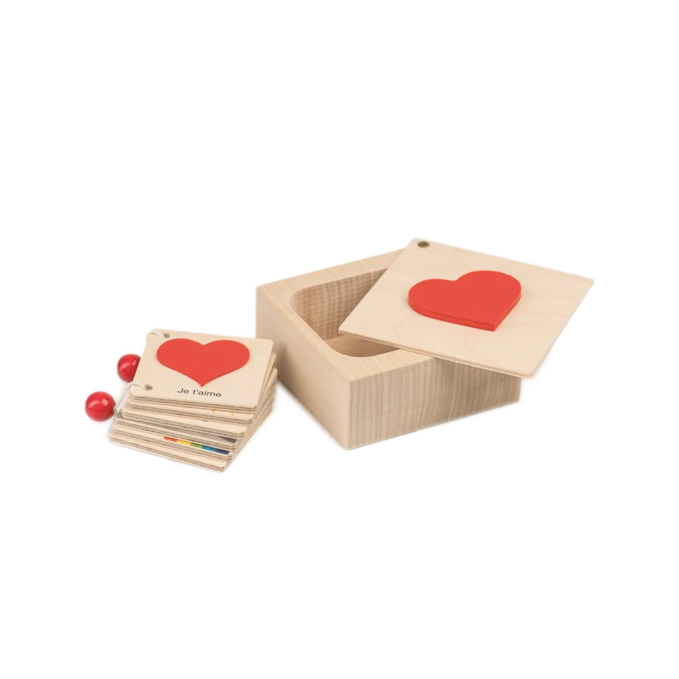 Holzbuch "Ich hab Dich lieb" in Holzschachtel Ahorn