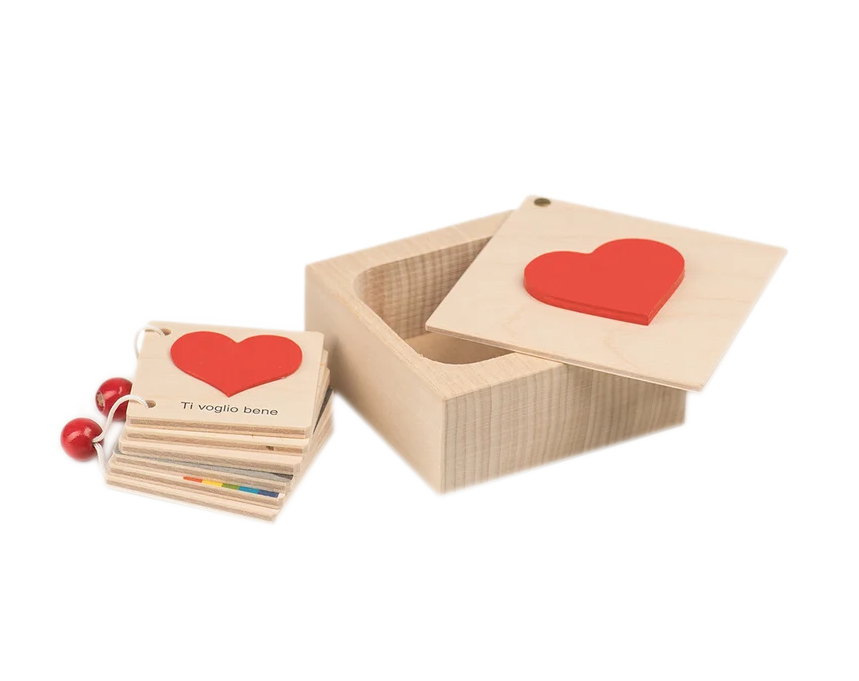 Holzbuch "Ich hab Dich lieb" in Holzschachtel Ahorn