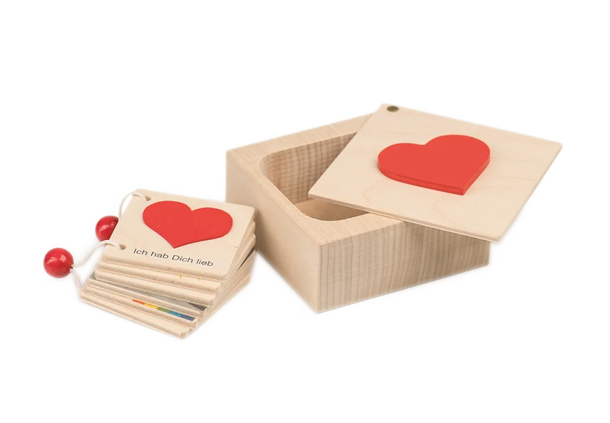 Holzbuch "Ich hab Dich lieb" in Holzschachtel Ahorn