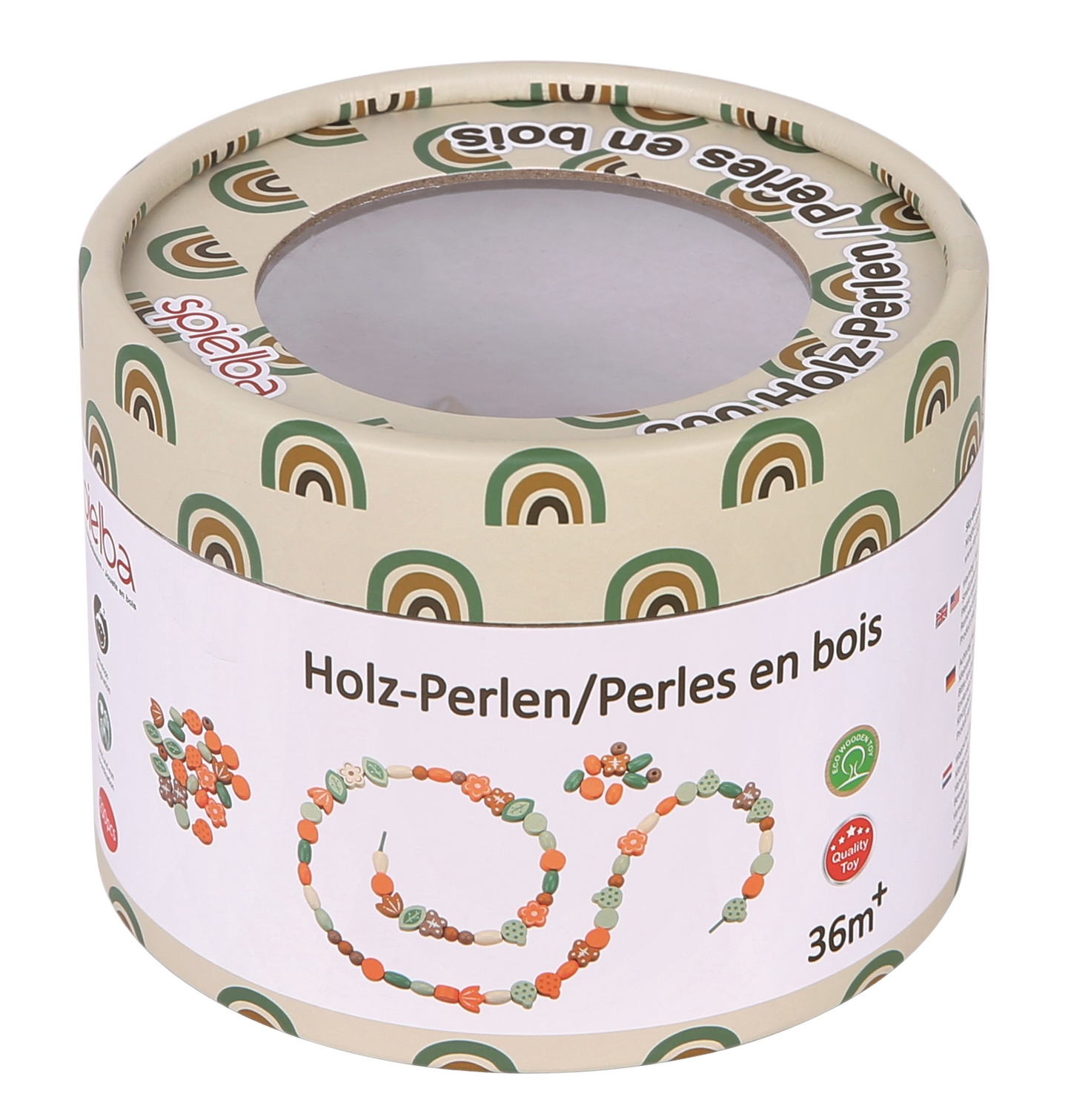 Holzperlen in Box 200Stk.