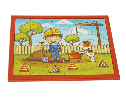 Holzpuzzle Baustelle bedruckt