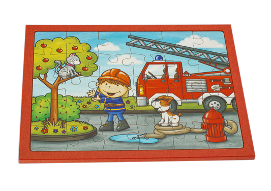 Holzpuzzle Feuerwehr bedruckt