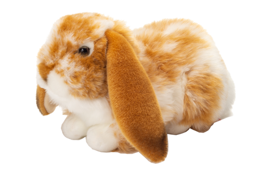 Kaninchen liegend gescheckt Plüschtier 30cm