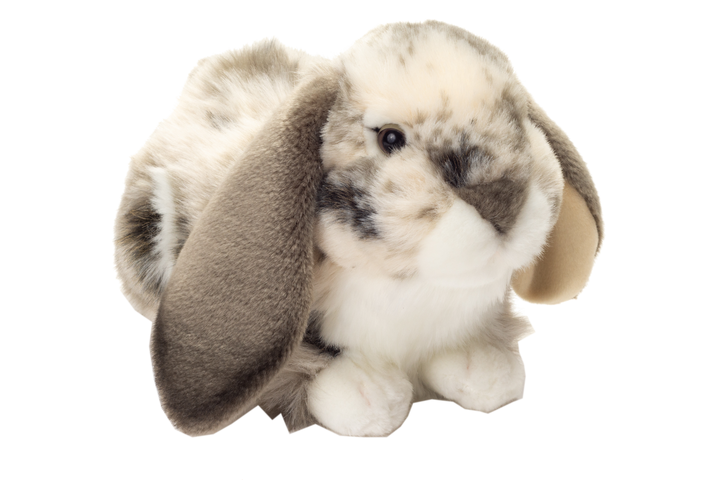 Kaninchen liegend gescheckt Plüschtier 30cm
