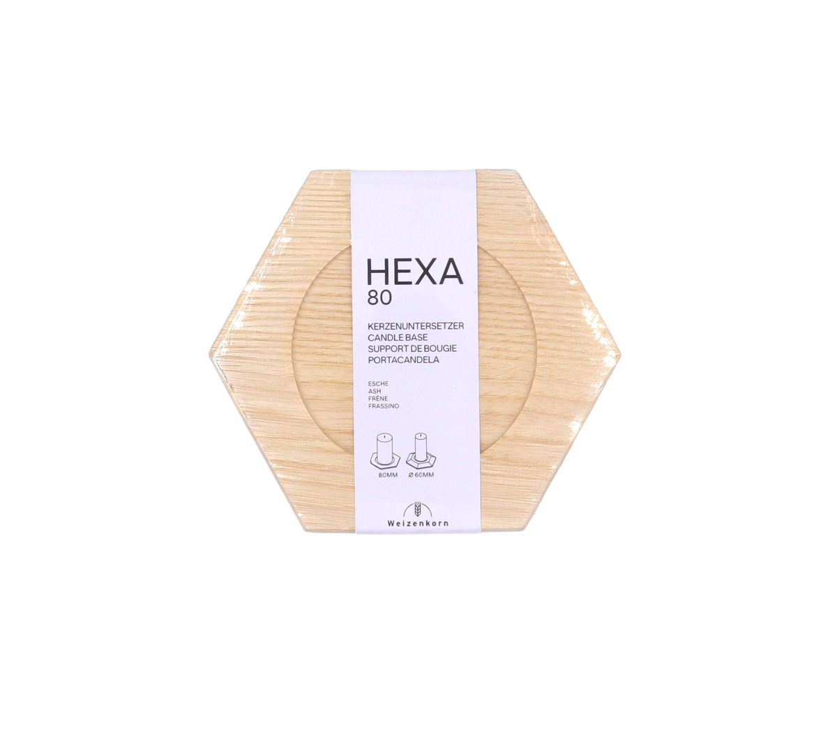 Kerzenuntersetzer 39600.1 HEXA 80 Verpackung RGB