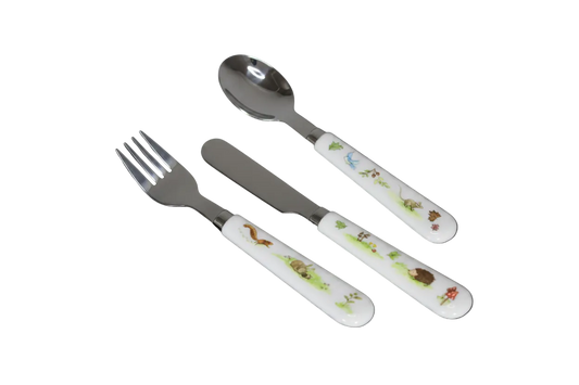 Kinderbesteck-Set Waldmotiven Edelstahl/Melamin