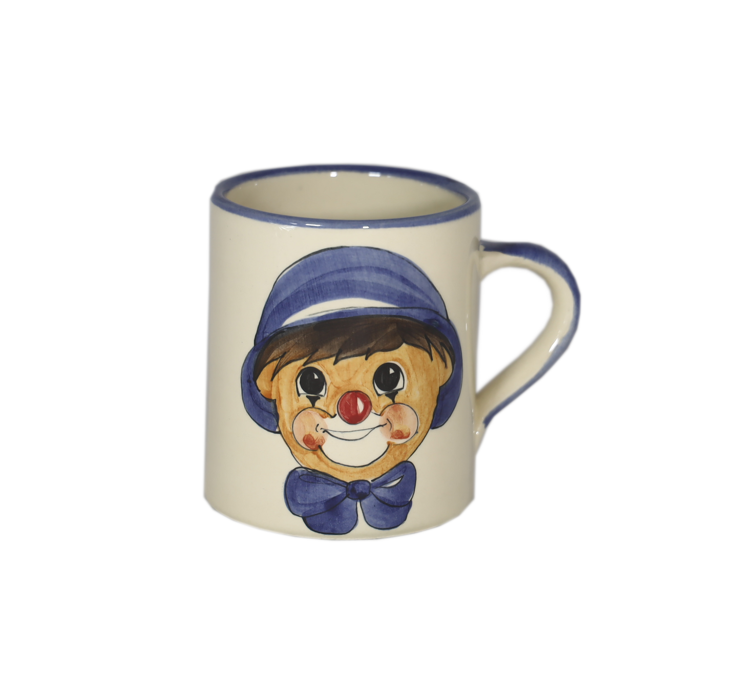 Kindertasse Clown Keramik blau
