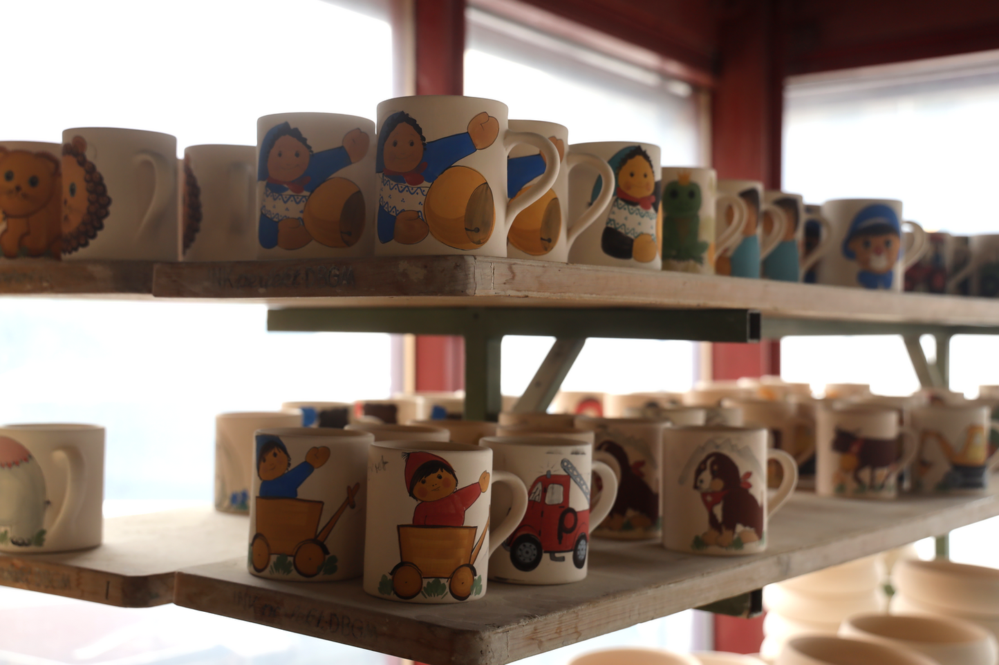 Children's cup Heidi with goat ceramic pink