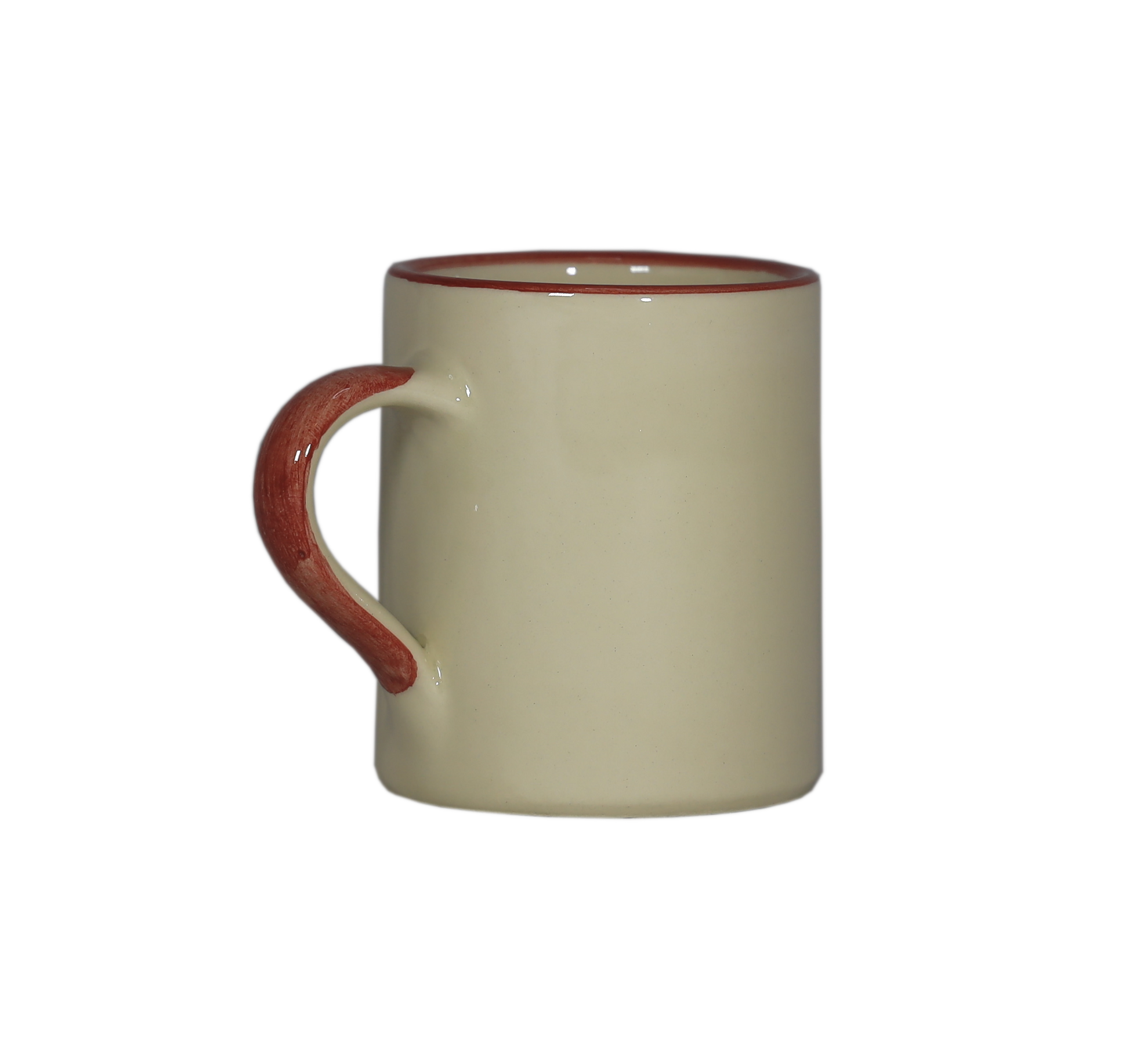 Kindertasse Zug Keramik handbemalt rot 2