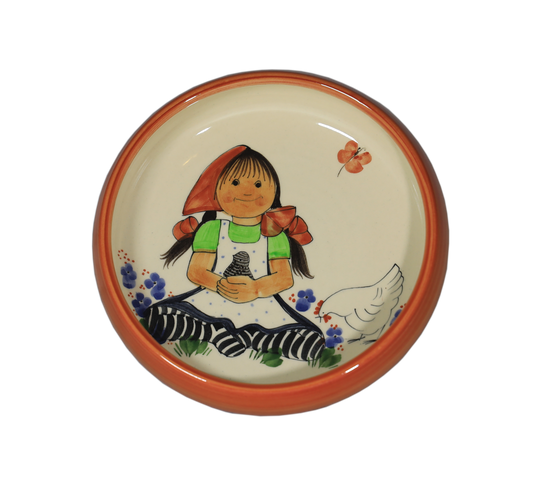 Piatto per bambini Flurina in ceramica rosa